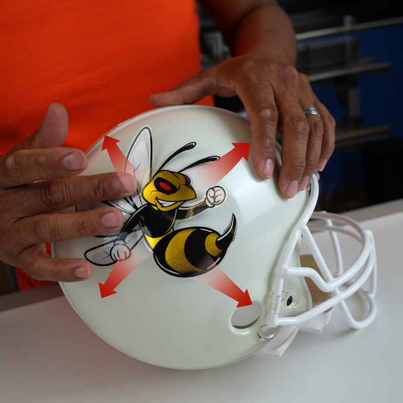 Application of Football Helmet with CONVEX GearWrap